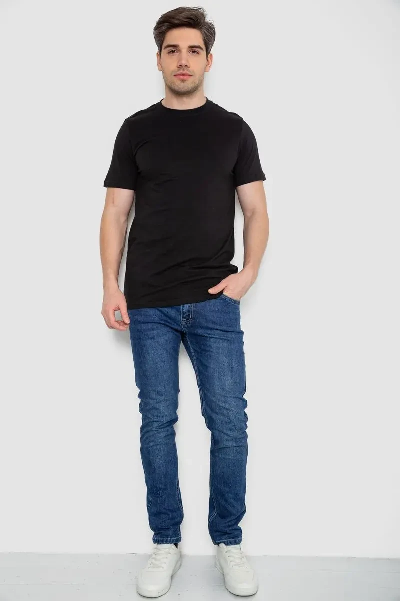 Футболка чоловіча базова білизняна, колір чорний, 244R121 2