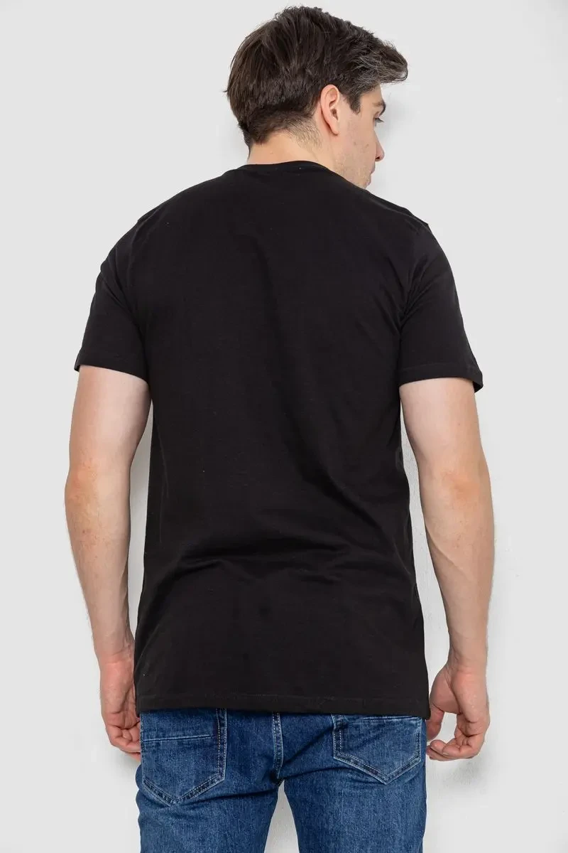 Футболка чоловіча базова білизняна, колір чорний, 244R121 4
