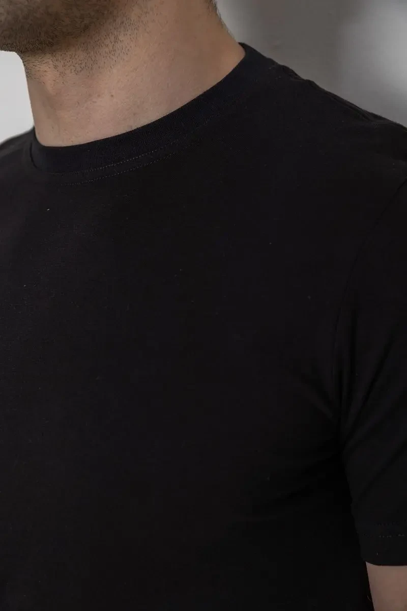 Футболка чоловіча базова білизняна, колір чорний, 244R121 5