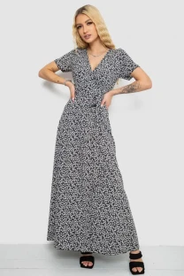 Сарафан на запах софт, колір чорно-білий, 241R184