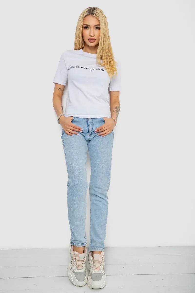 Футболка жіноча з принтом, колір білий, 241R130 2