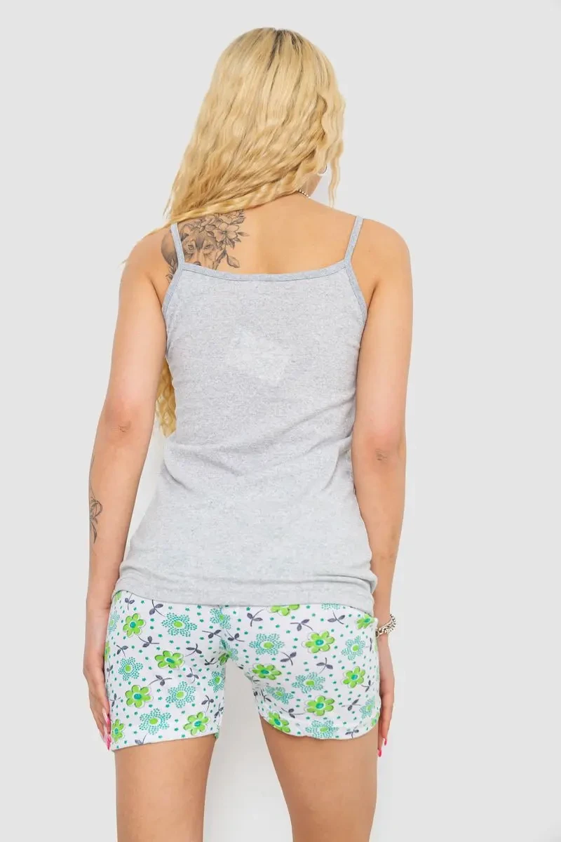 Жіноча піжама з принтом, колір сірий, 238R3052 4