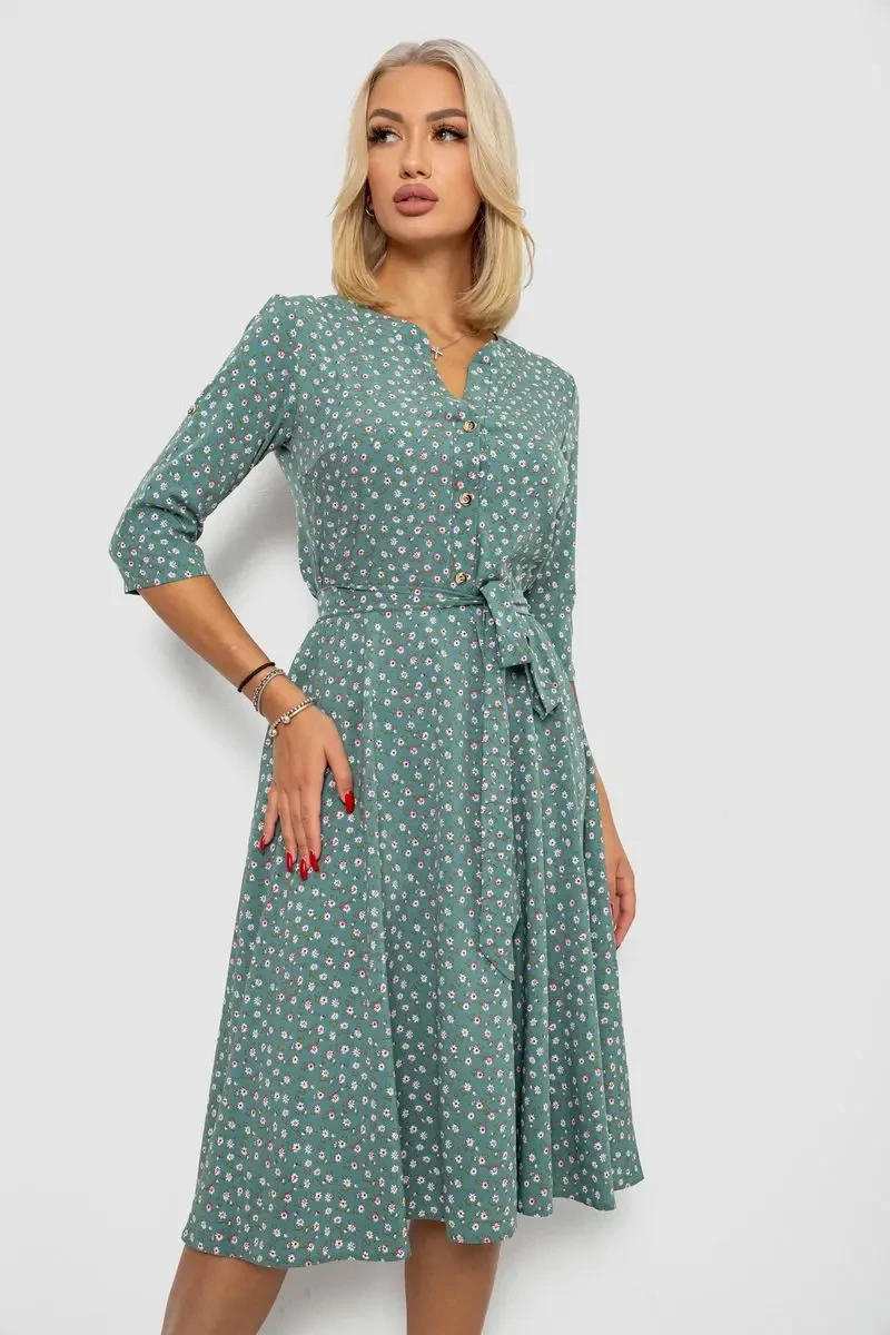 Сукня софт з принтом, колір зелений, 230R1011-5 2