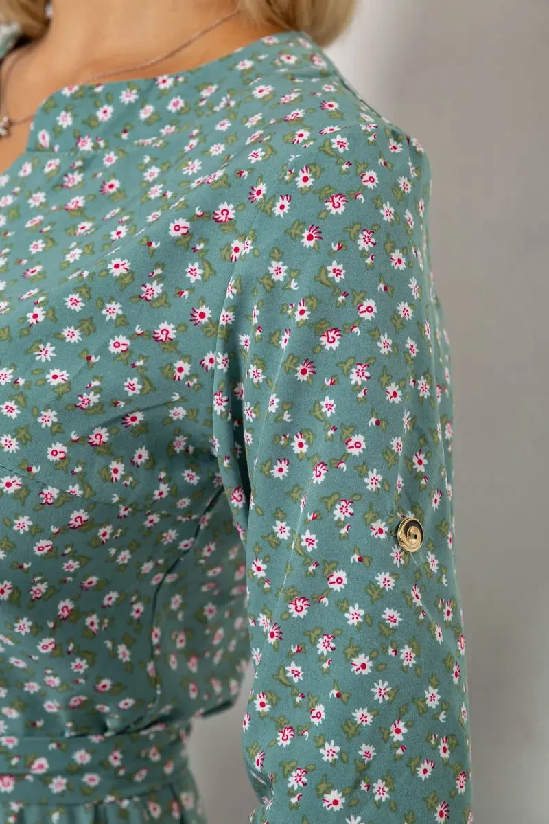 Сукня софт з принтом, колір зелений, 230R1011-5 5