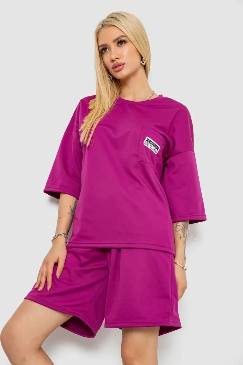 Костюм жіночий однотонний, колір фуксія, 238R116-1 3