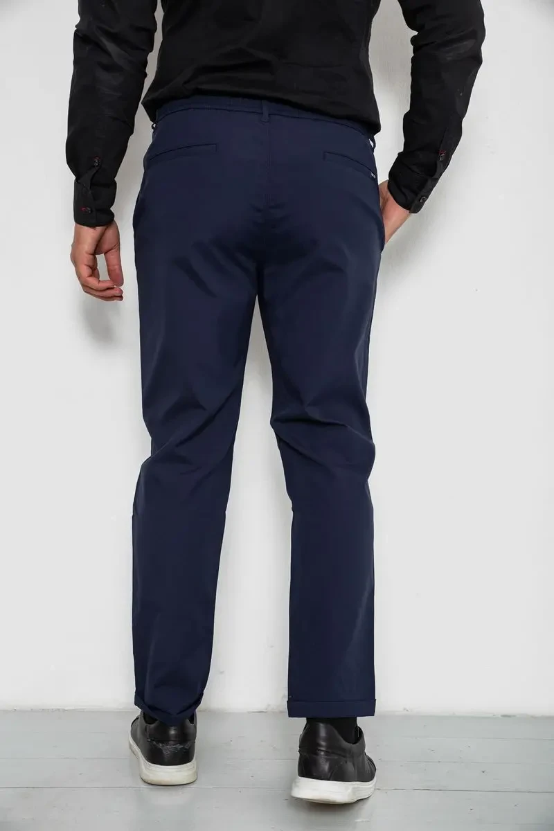 Штани чоловічі класичні однотонні, колір синій, 157RU02-006 3