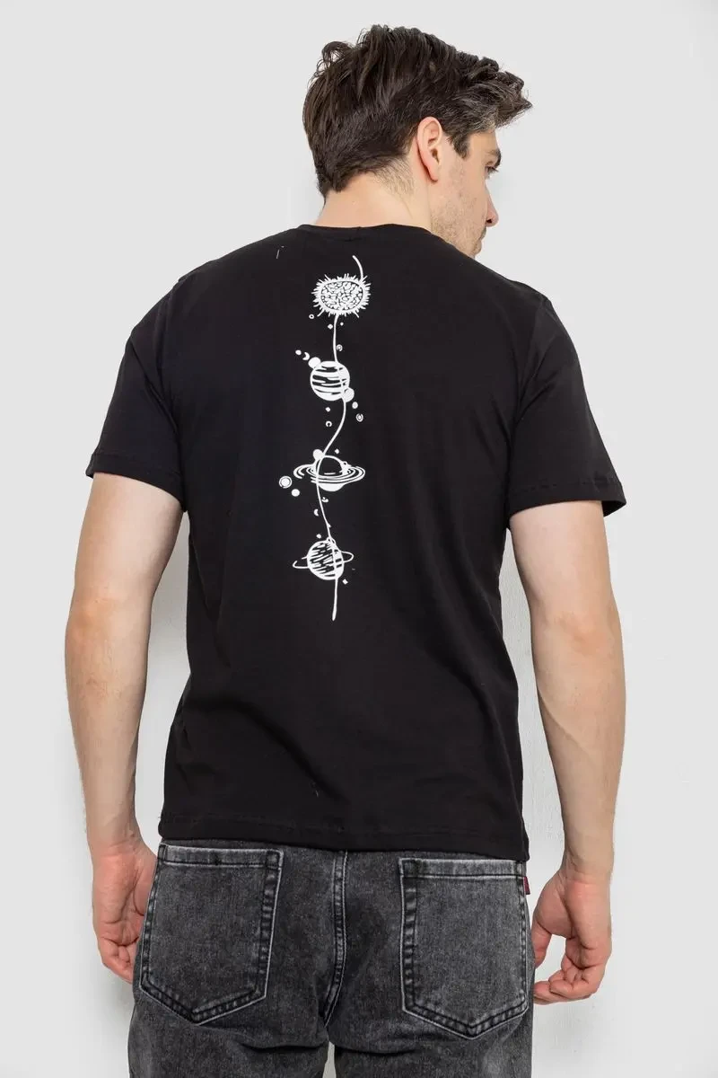 Футболка чоловіча з принтом, колір чорний, 241R1907 4