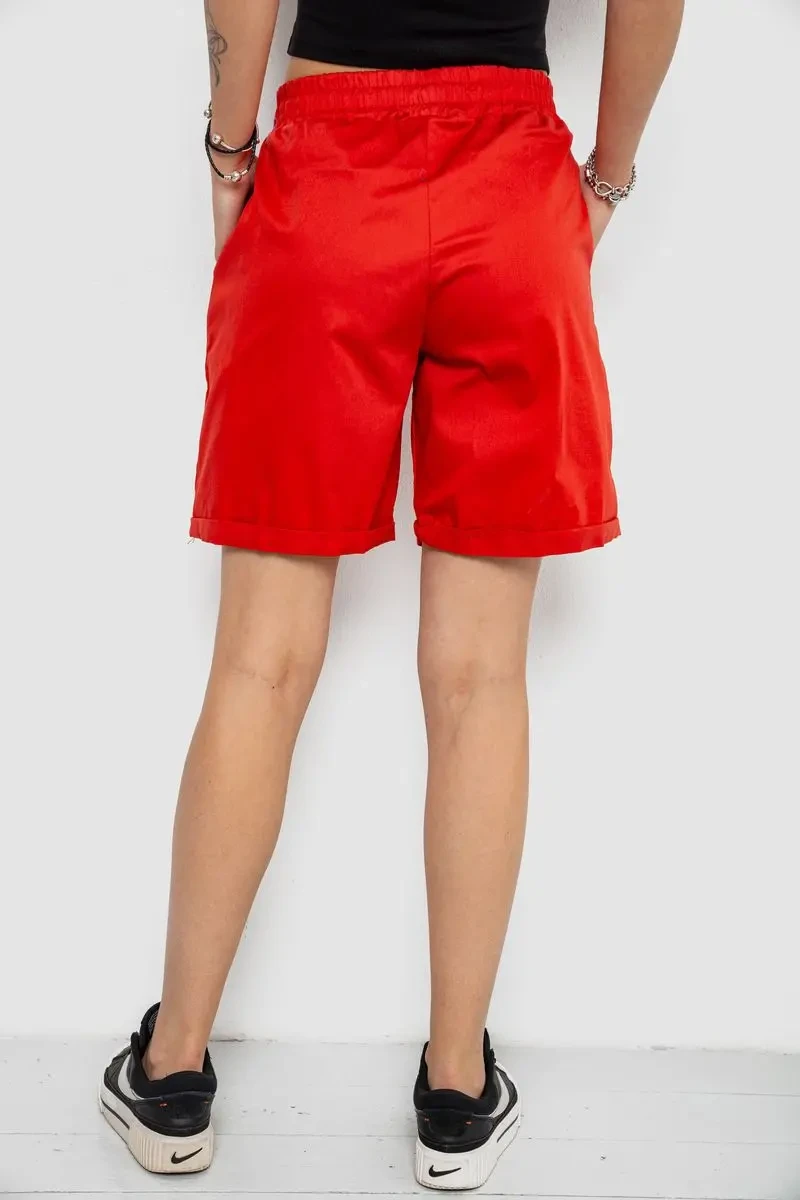 Шорти жіночі однотонні, колір червоний, 238R315 4