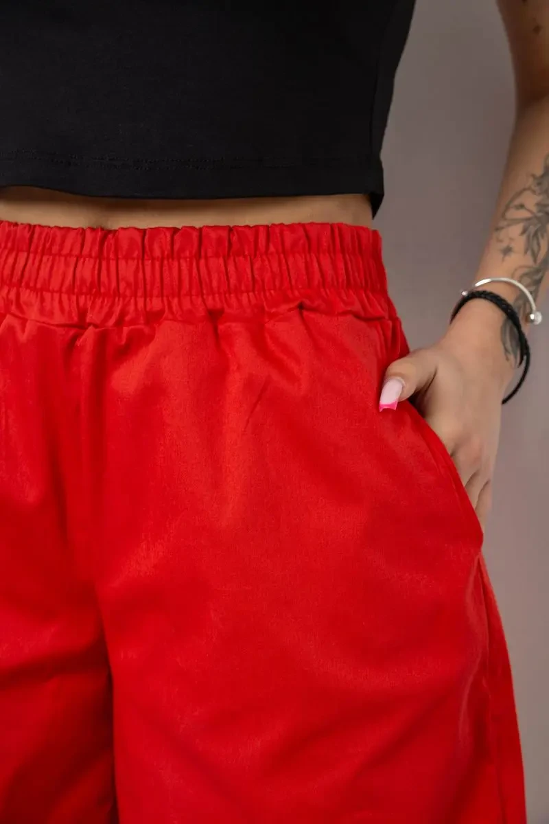Шорти жіночі однотонні, колір червоний, 238R315 5