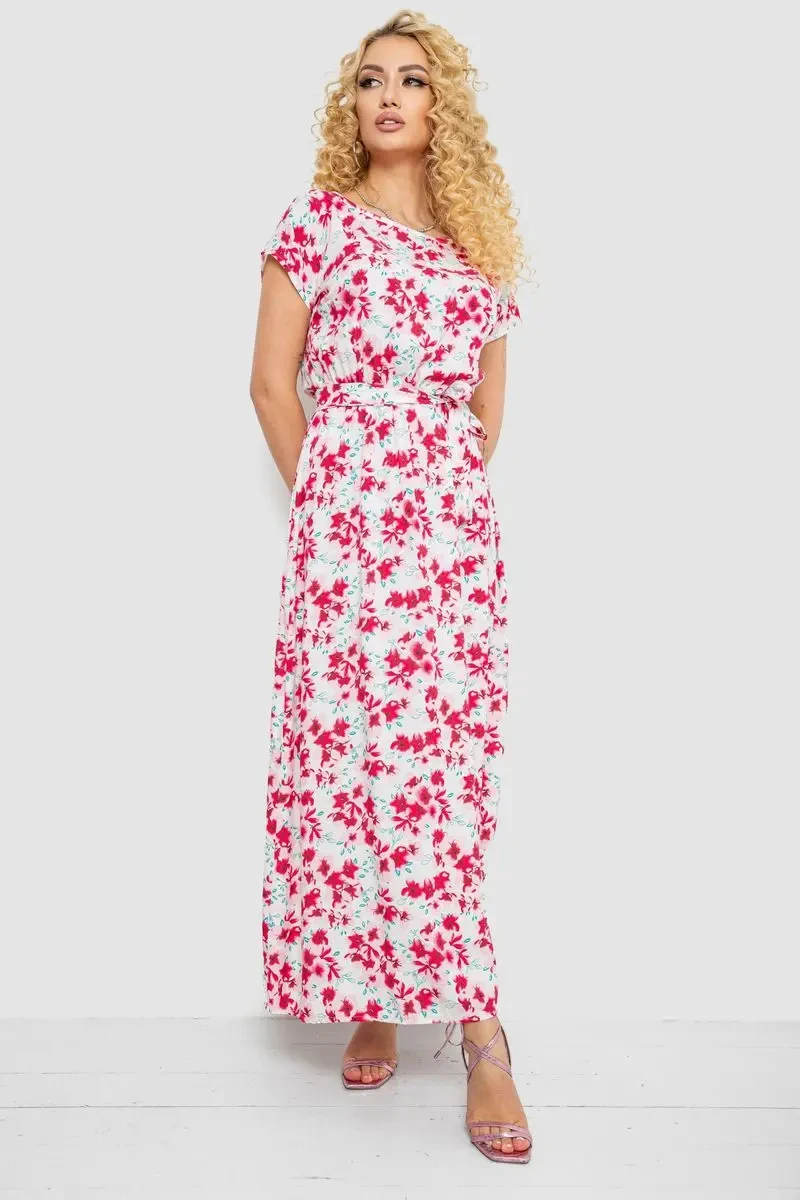 Сукня з принтом, колір молочно-рожевий, 214R0228-8 2