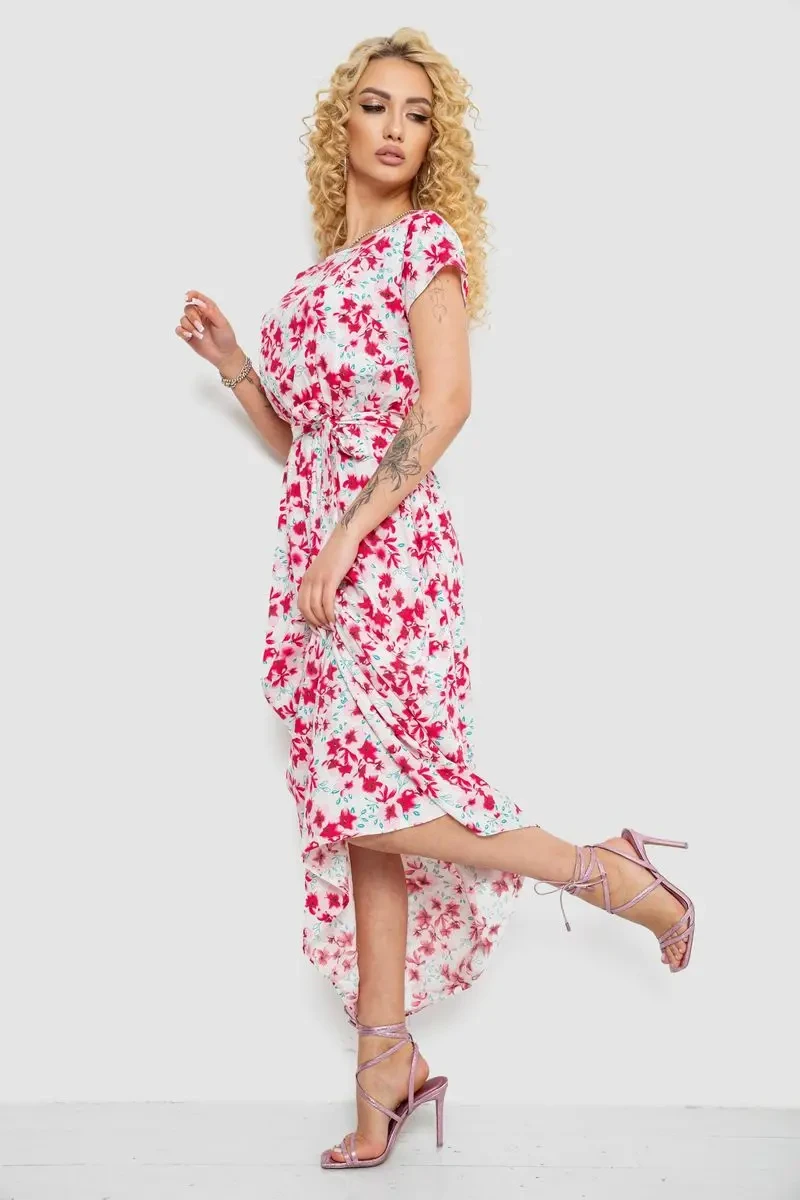 Сукня з принтом, колір молочно-рожевий, 214R0228-8 3