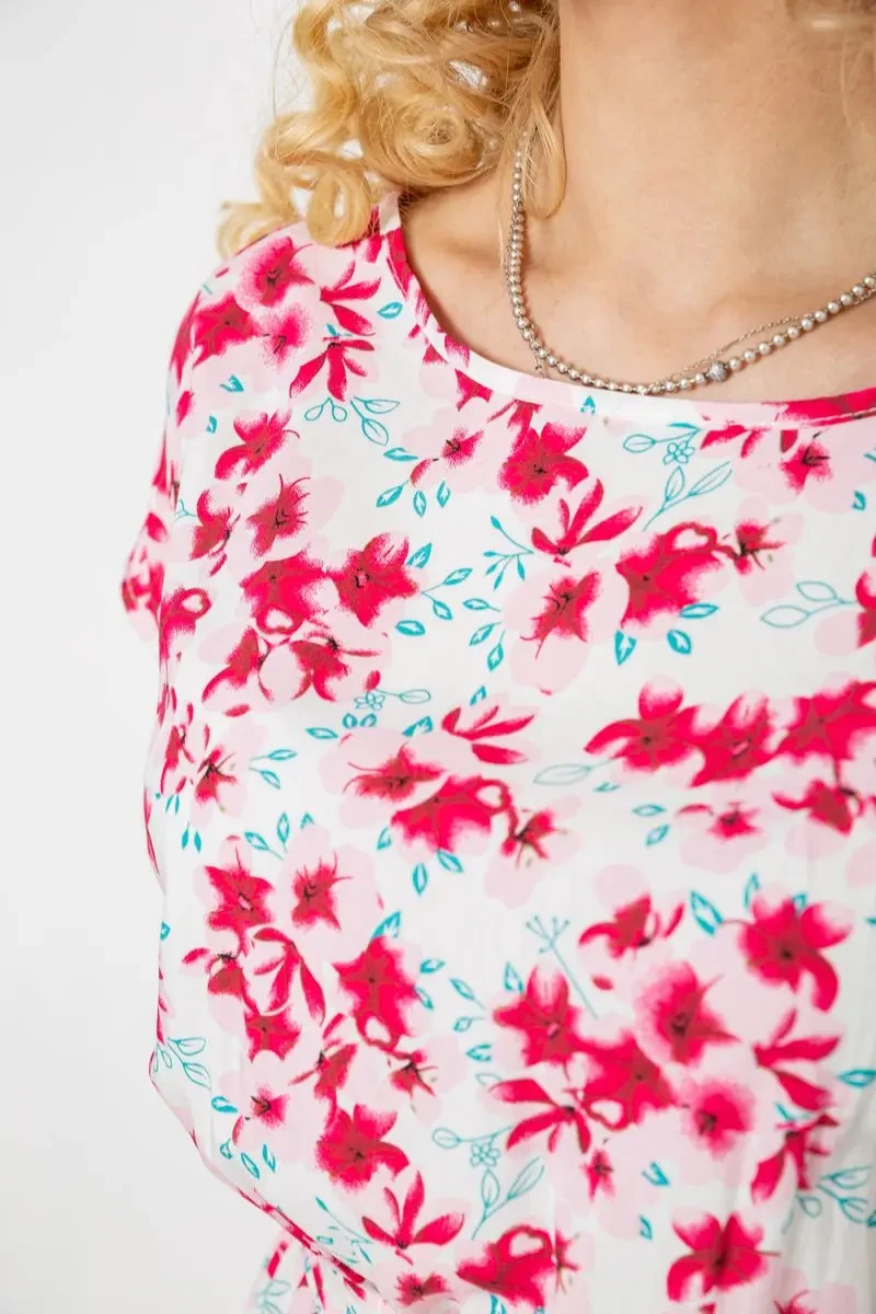 Сукня з принтом, колір молочно-рожевий, 214R0228-8 5