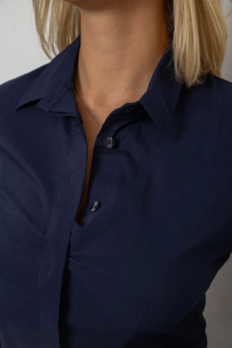 Блуза класична, колір синій, 230R08-2 5