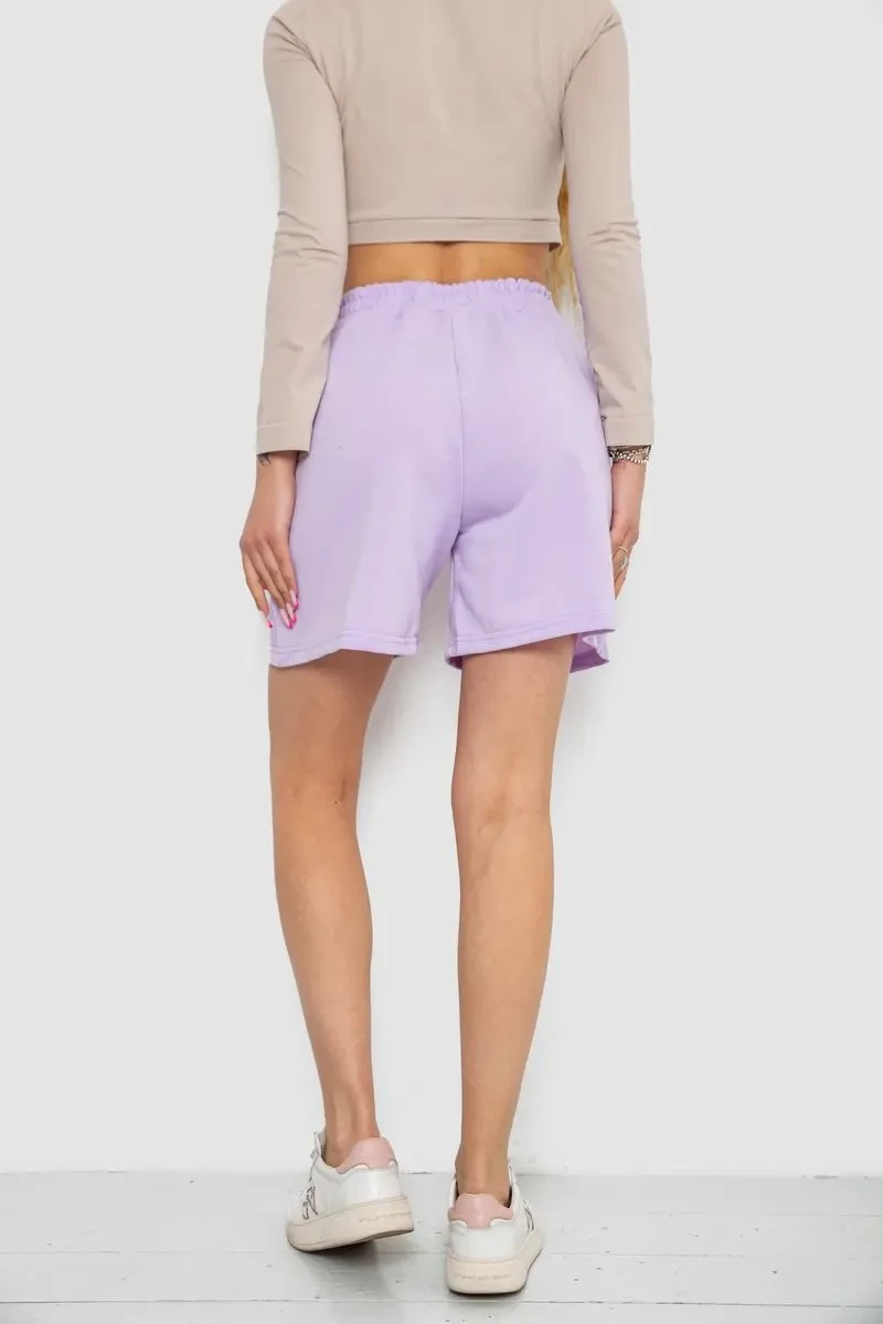 Шорти жіночі однотонні, колір світло-бузковий, 238R57907 4