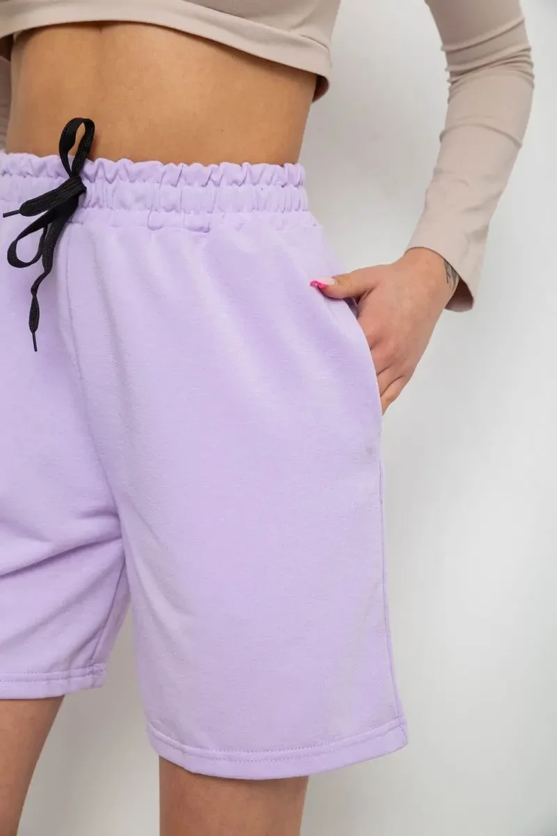 Шорти жіночі однотонні, колір світло-бузковий, 238R57907 5
