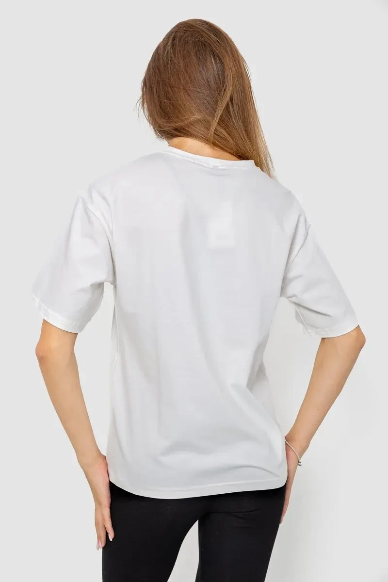 Футболка жіноча з принтом, колір молочний, 102R5258 4