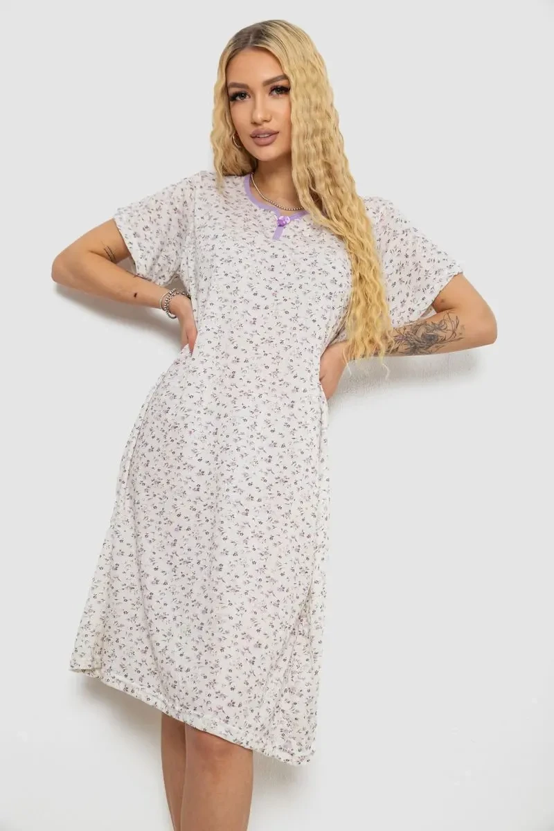 Нічна сорочка, колір біло-бузковий, 238R58367 2