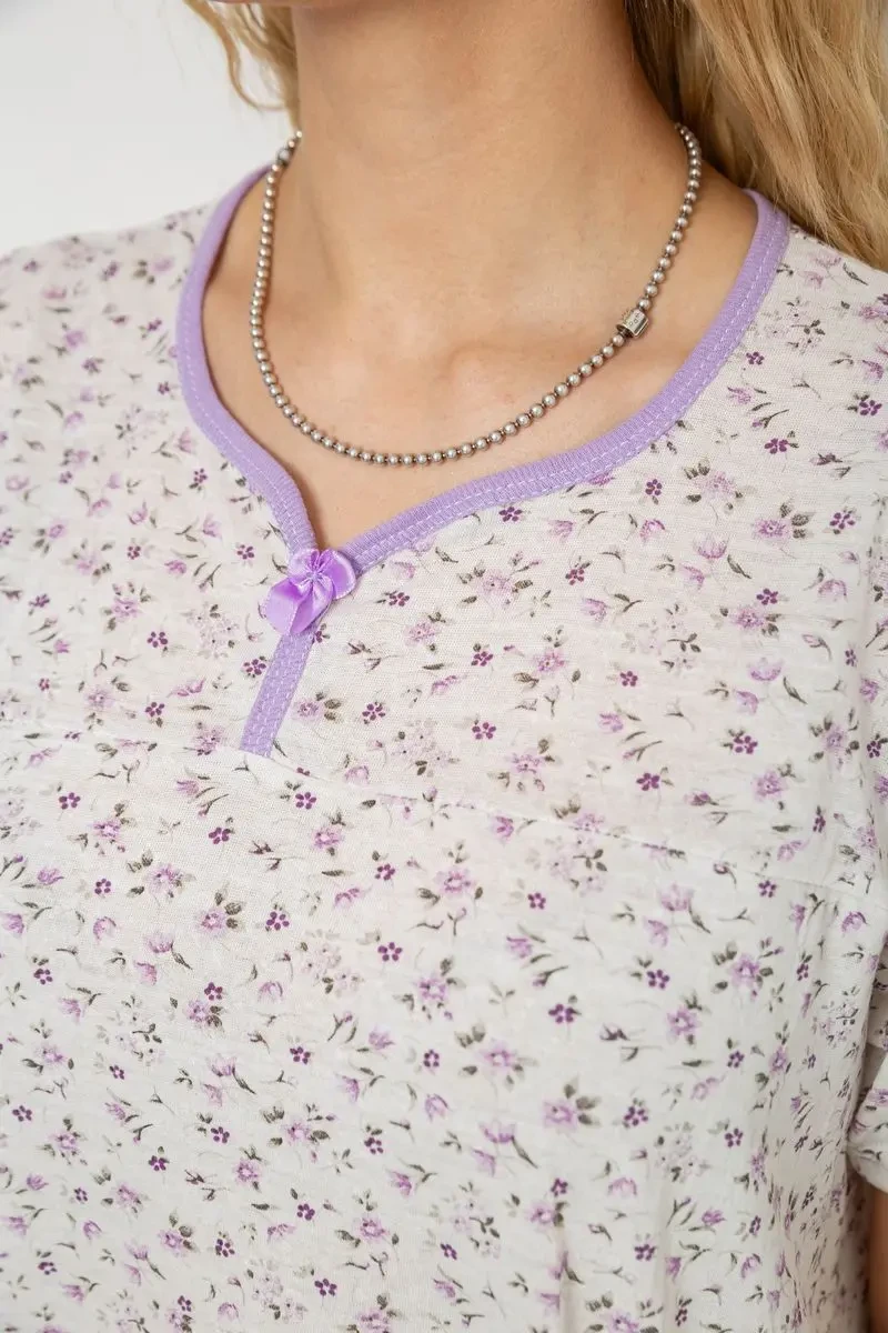 Нічна сорочка, колір біло-бузковий, 238R58367 5
