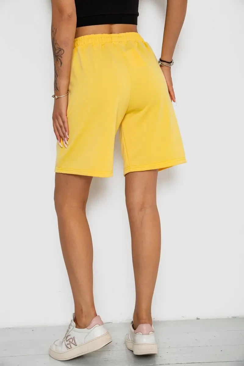 Шорти жіночі однотонні, колір світло-жовтий, 238R57820 4