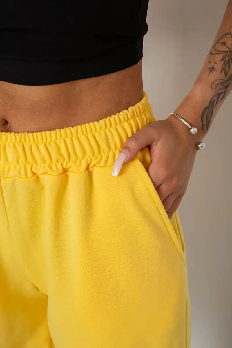 Шорти жіночі однотонні, колір світло-жовтий, 238R57820 5