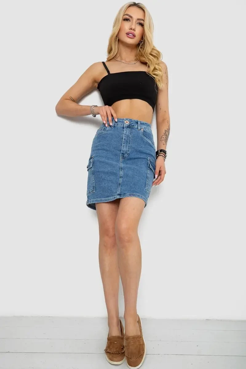 Спідниця жіноча джинсова, колір синій, 182R1459 2