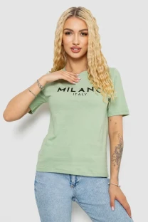 Футболка жіноча з принтом, колір оливковий, 241R134