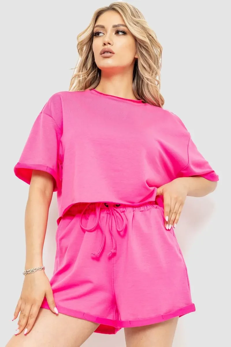 Костюм жіночий повсякденний, колір рожевий, 102R327