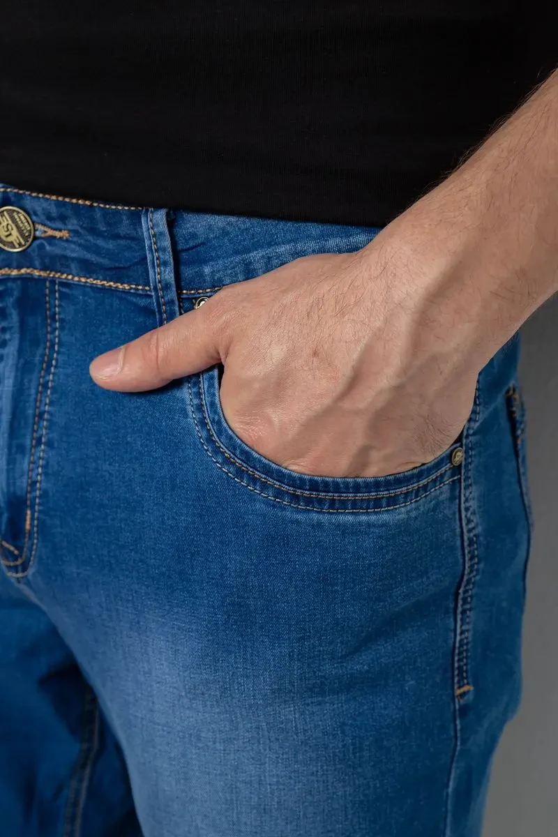 Шорти чоловічі джинсові, колір синій, 244RLS22-0230D 5