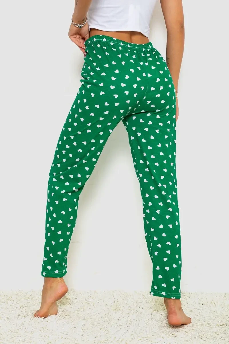 Штани жіночі домашні, колір зелений, 238R57854-1 4