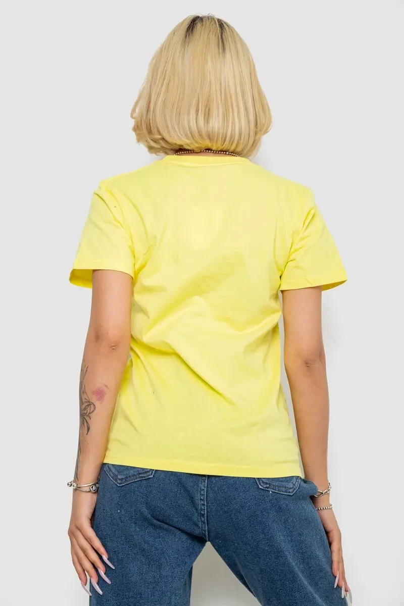 Футболка жіноча з принтом, колір жовтий, 238R57384-1 4