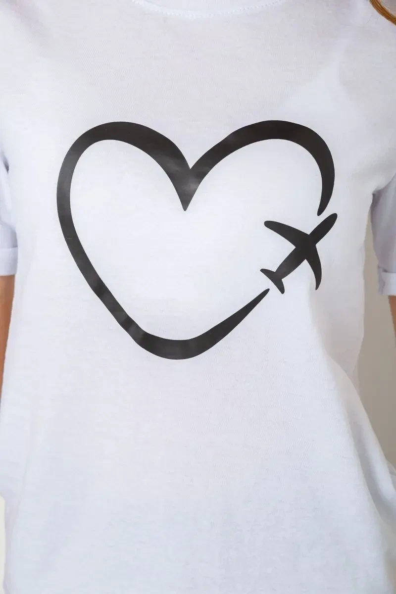 Жіноча футболка з принтом, колір білий, 241R121 5