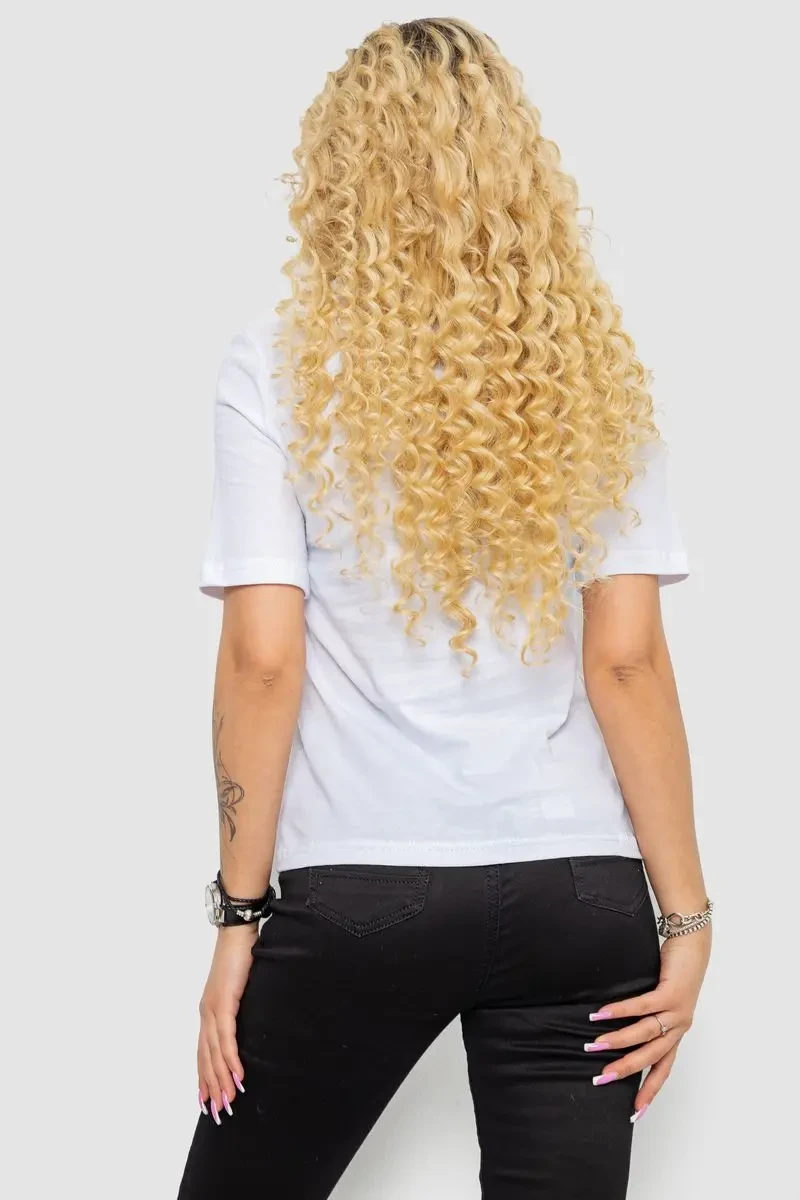 Жіноча футболка з принтом, колір білий, 241R126 4