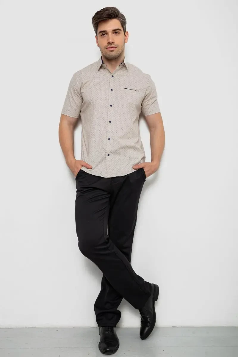 Сорочка чоловіча з принтом, колір бежевий, 214R7332 2