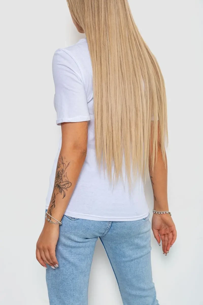Футболка жіноча з принтом, колір білий, 238R57395 4