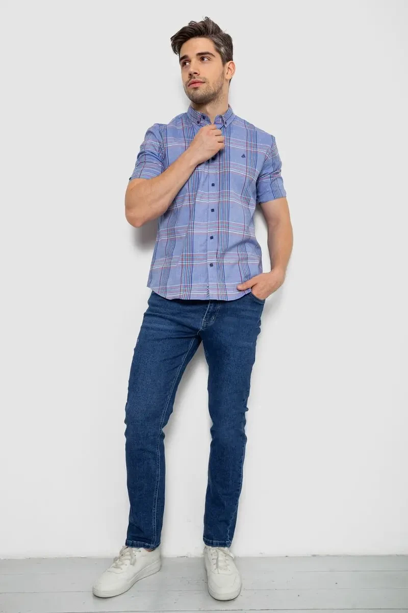Сорочка чоловіча в клітку, колір бузковий, 214R244564 2