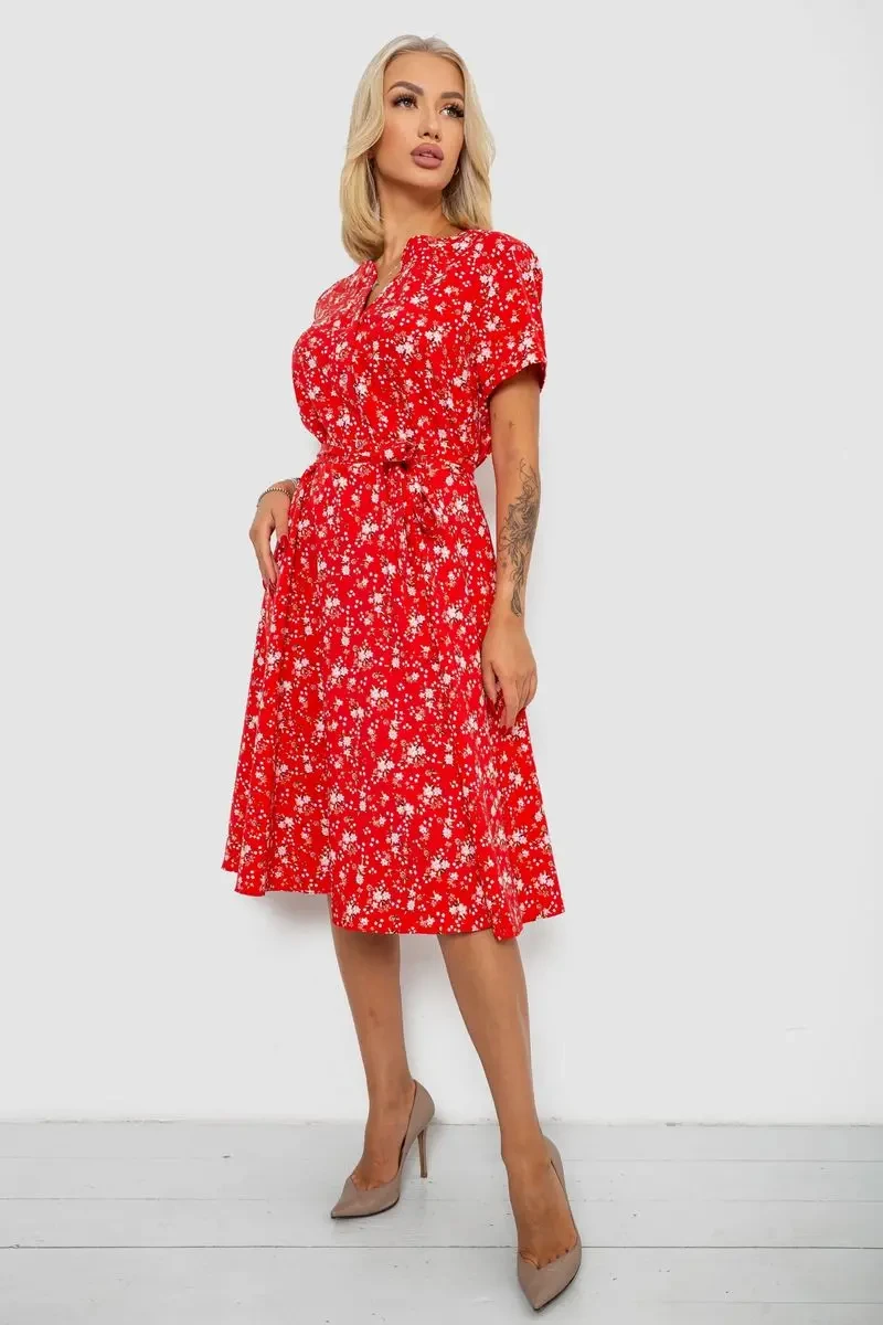 Сукня софт з принтом, колір червоний, 230R1111 3