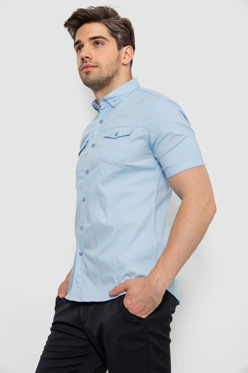 Сорочка чоловіча однотонна, колір блакитний, 214R6917-2 3