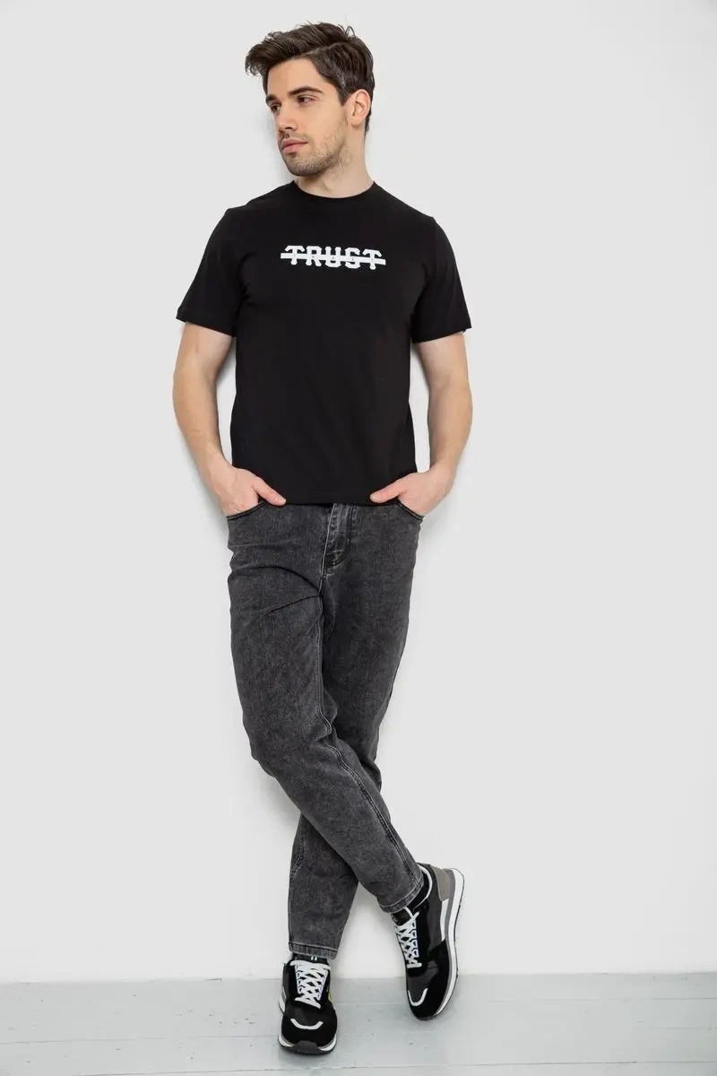 Футболка чоловіча з принтом, колір чорний, 241R1902 2