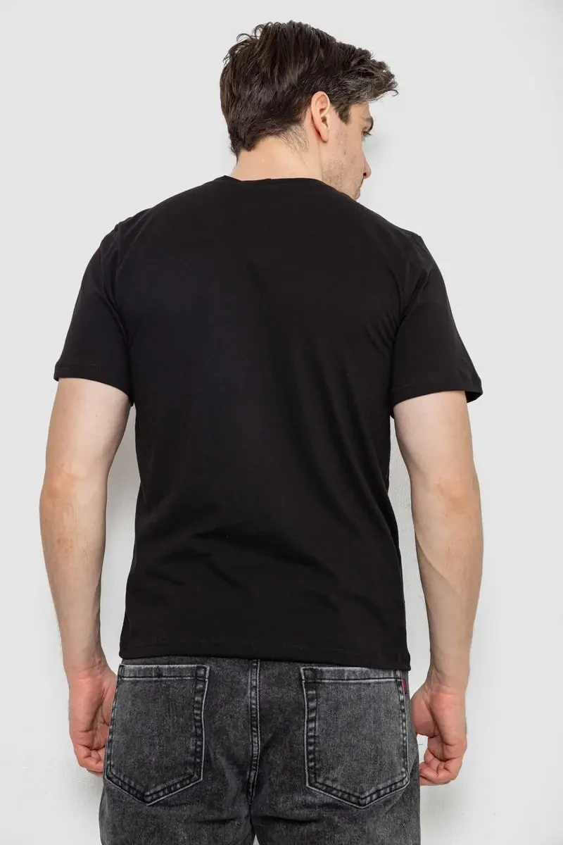 Футболка чоловіча з принтом, колір чорний, 241R1902 4