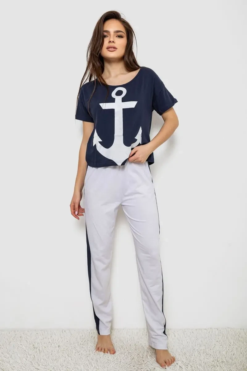 Піжама жіноча, колір синій, 243R1488-005