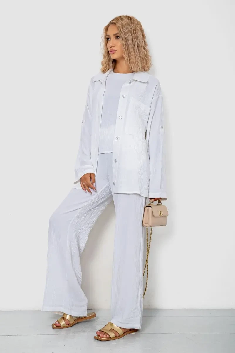 Костюм жіночий трійка, колір молочний, 102R5255 2