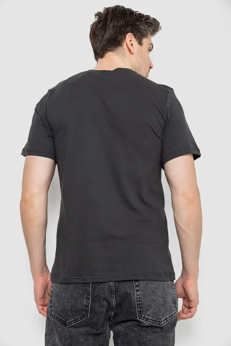 Футболка чоловіча з принтом, колір темно-сірий, 241R1904 4