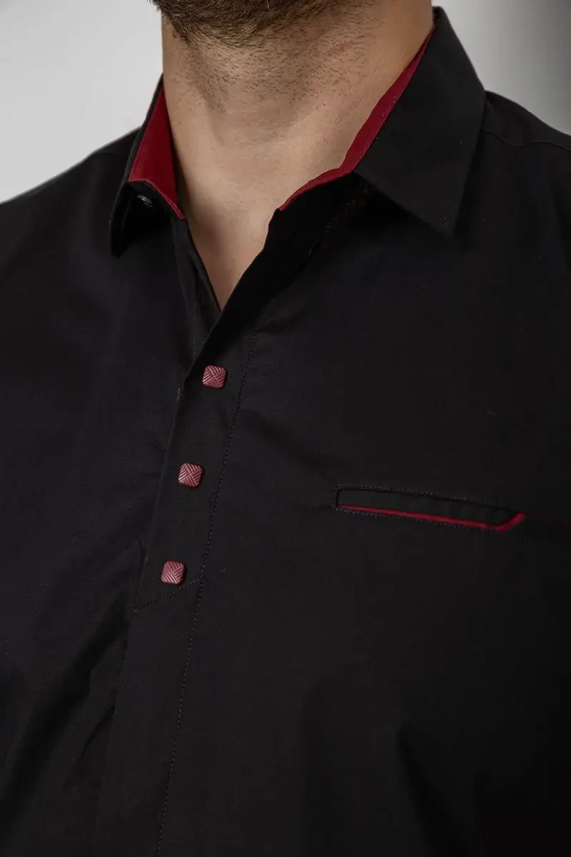 Сорочка чоловіча, колір чорний, 214R7326-1 5