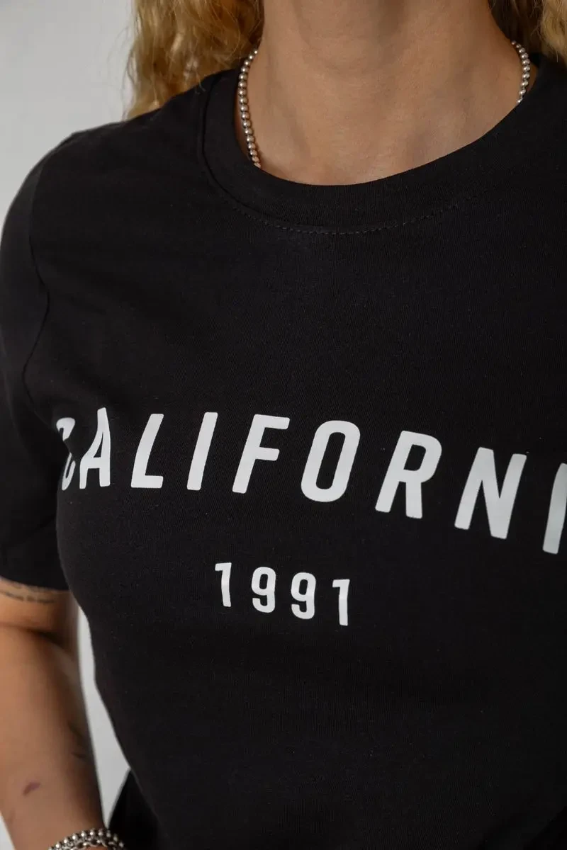 Футболка жіноча з принтом 241R130, колір чорний, 241R131 5