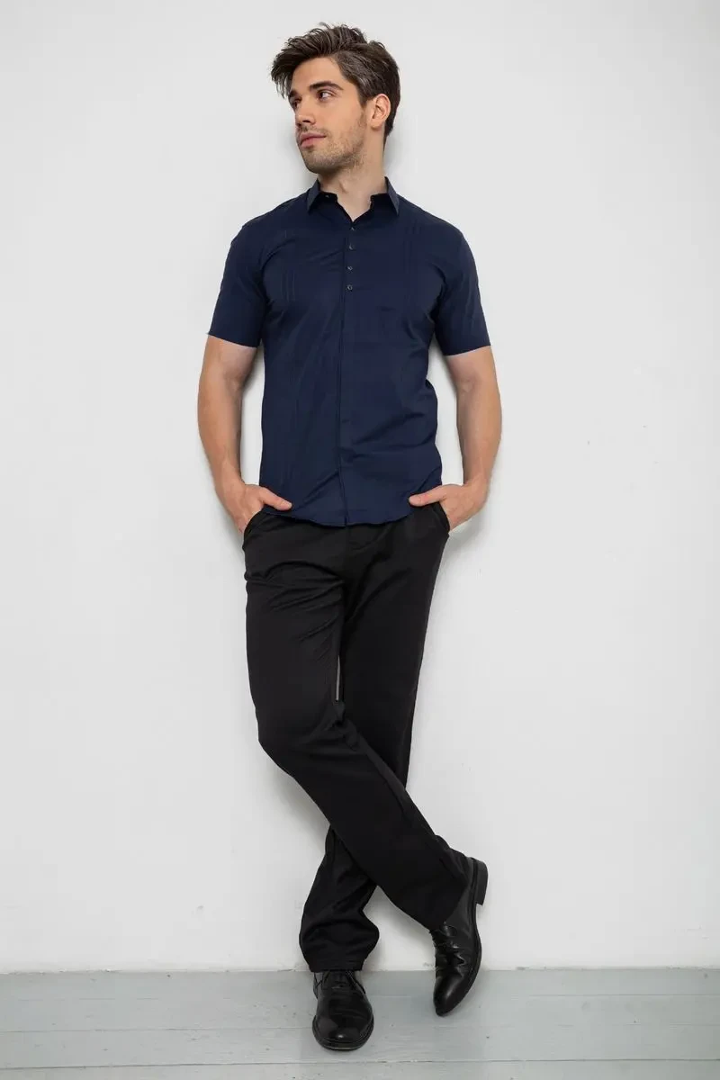 Сорочка чоловіча однотонна, колір темно-синій, 214R7011 2