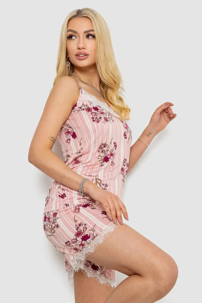 Піжама жіноча з принтом, колір пудровий, 243R2126 3