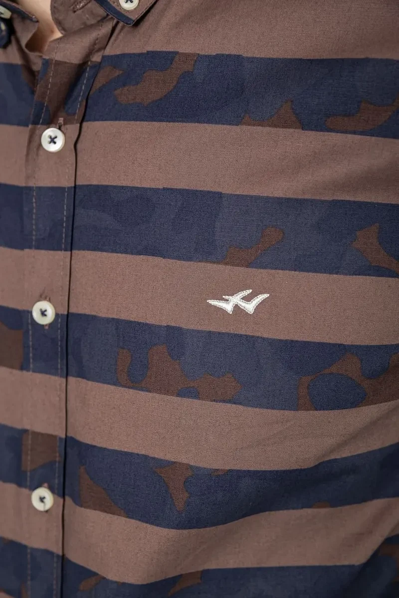 Сорочка чоловіча повсякденна, колір коричнево-синій, 247R408 5