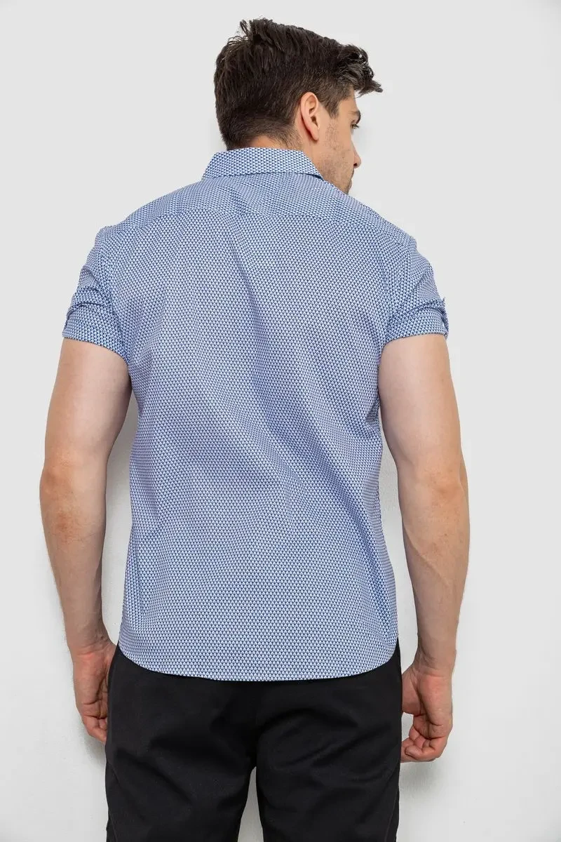Сорочка чоловіча з принтом, колір синій, 214R843 4