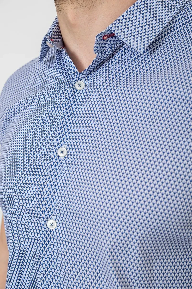 Сорочка чоловіча з принтом, колір синій, 214R843 5
