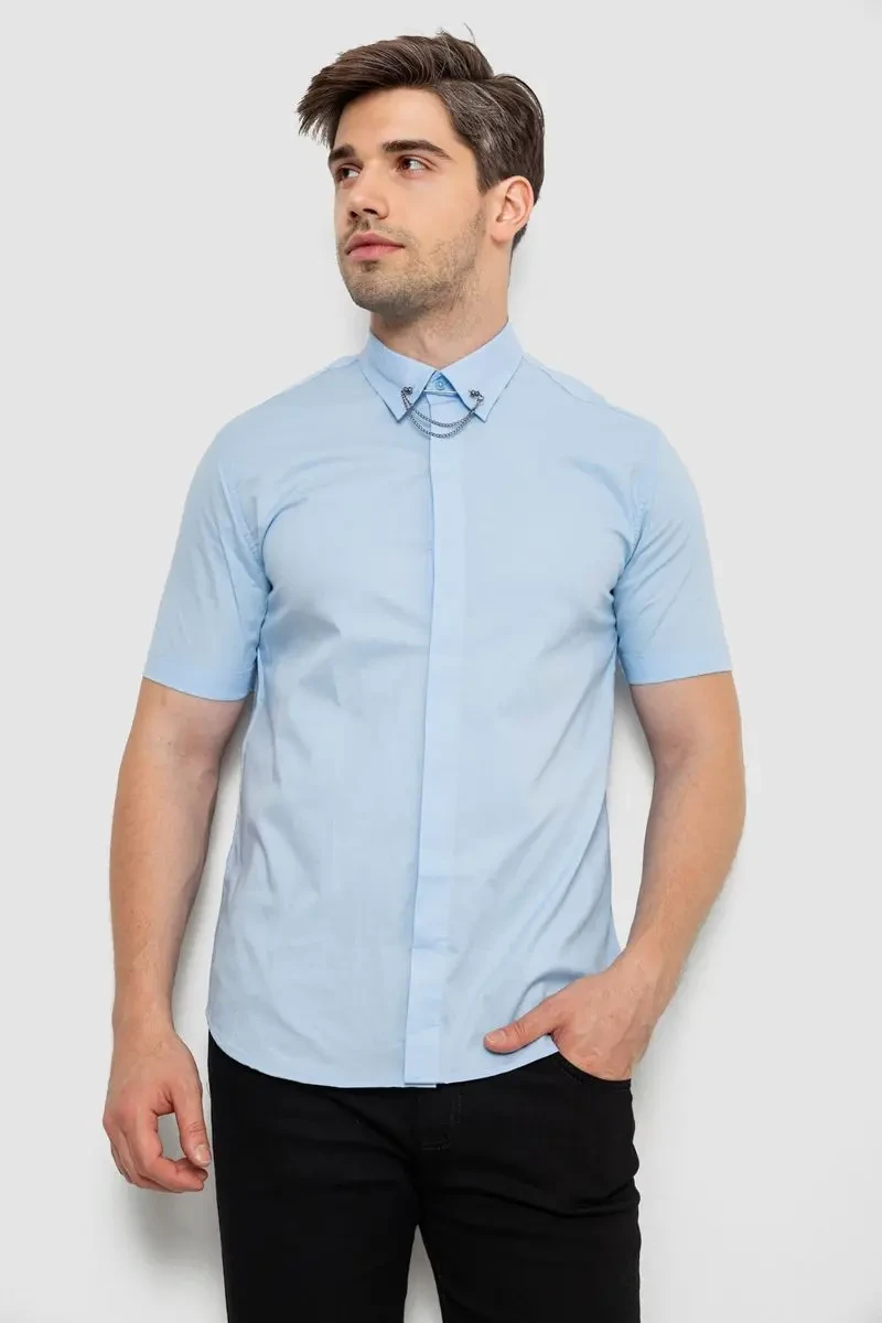Сорочка чоловіча однотонна, колір блакитний, 214R6917